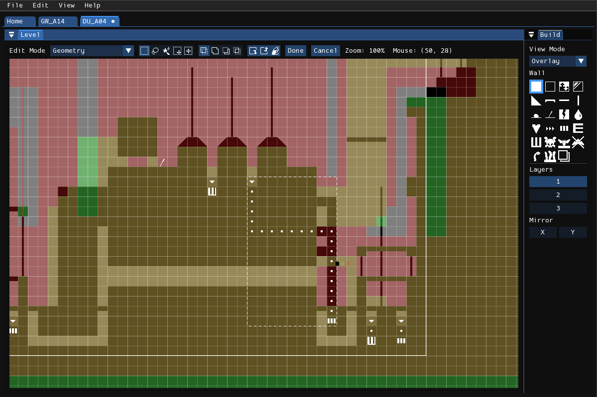 Screenshot of the selection mode